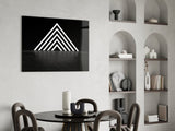 Neon Triangle Glass Wall Art