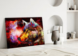 Colorful Wolf Glass Wall Art