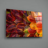 Orange Leaves Glass Wall Art