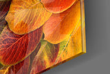 Orange Leaves Glass Wall Art