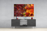 Orange Leaves Glass Wall Art