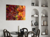 Orange Leaves Glass Wall Art