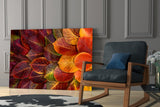 Orange Leaves Glass Wall Art