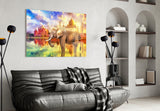 Elephant Glass Wall Art