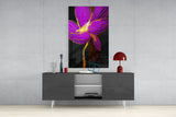 Purple Flower Glass Wall Art