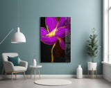 Purple Flower Glass Wall Art