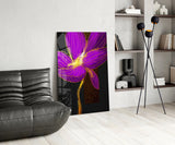 Purple Flower Glass Wall Art