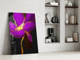 Purple Flower Glass Wall Art