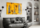 Three Towers Glass Wall Art