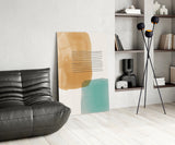 Abstract Shapes Glass Wall Art