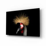 Crane Bird Glass Wall Art