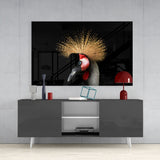 Crane Bird Glass Wall Art