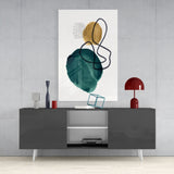 Abstract Shapes Glass Wall Art