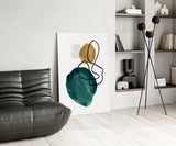 Abstract Shapes Glass Wall Art