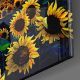 Sunflower Flower Glass Wall Art