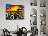 Sunflower Flower Glass Wall Art