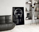 Silver Woman Glass Wall Art