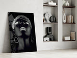 Silver Woman Glass Wall Art