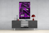 Purple Stairs Glass Wall Art