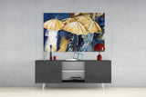 Umbrellas Glass Wall Art