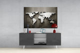 World Map Glass Wall Art