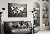 World Map Glass Wall Art