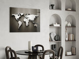 World Map Glass Wall Art