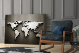 World Map Glass Wall Art