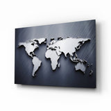 World Map Glass Wall Art