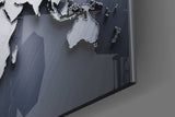 World Map Glass Wall Art