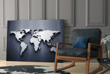 World Map Glass Wall Art