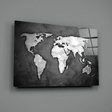 World Map Glass Wall Art