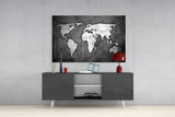 World Map Glass Wall Art