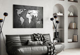 World Map Glass Wall Art