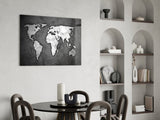 World Map Glass Wall Art