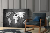 World Map Glass Wall Art