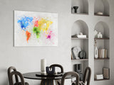 Map of Colors Glass Wall Art