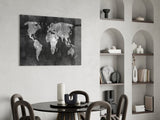 World Map Glass Wall Art