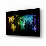 World Map Glass Wall Art