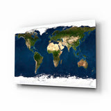 World Map Glass Wall Art