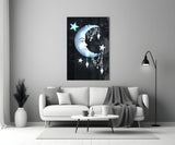 Moon Star Glass Wall Art