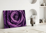 Purple Rose Glass Wall Art