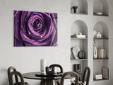 Purple Rose Glass Wall Art