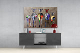 Colorful Zebras Glass Wall Art