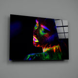 Neon Woman Glass Wall Art