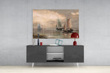 Sailboats Glass Wall Art