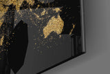 World Map Glass Wall Art