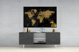 World Map Glass Wall Art