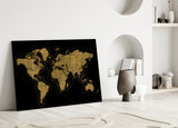 World Map Glass Wall Art