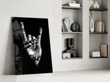 Horns Hands Glass Wall Art